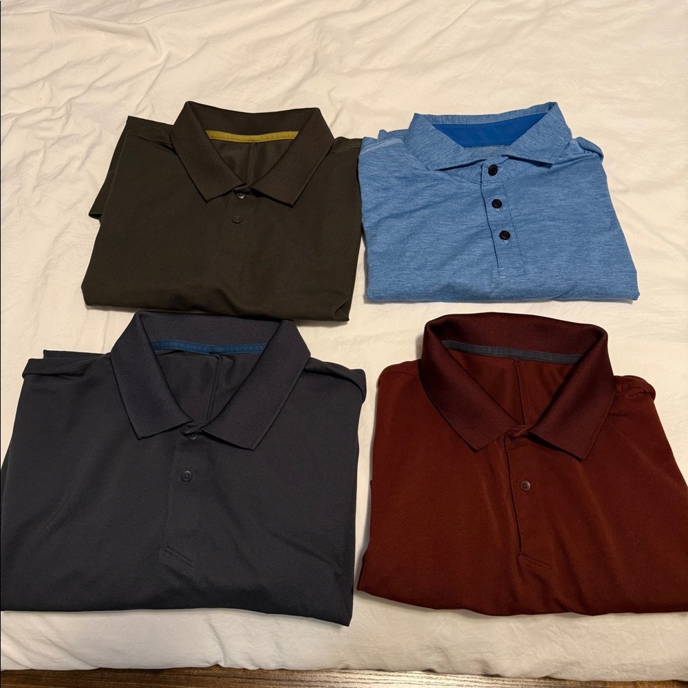 Bundle 4x Lululemon Polo Size Medium Blue Green Red